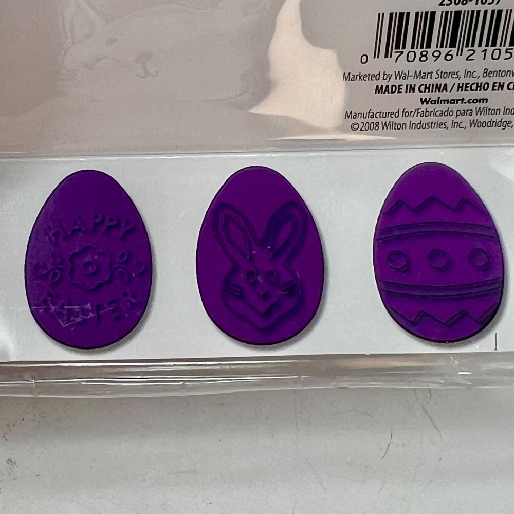 Wilton Push N Print Cookie Making Set Easter Egg Purple NEW 2008 2308-1057 - Picture 7 of 9